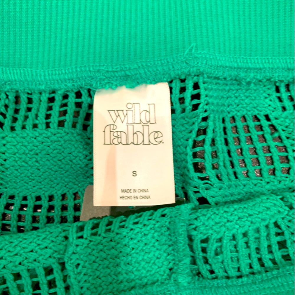 💚WILD FABLE💚OPEN WEAVE TIE FRONT COVER-UP SHORTS. NWT. - Picture 4 of 6